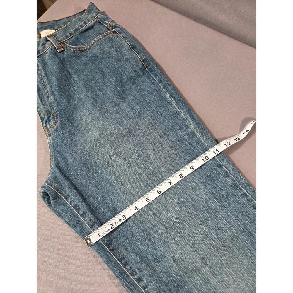 Eddie Bauer Jeans Womens 12 Tall Blue Denim Outdoor Durable Trails Pants